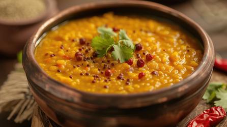 Home-made North Indian dal served fresh